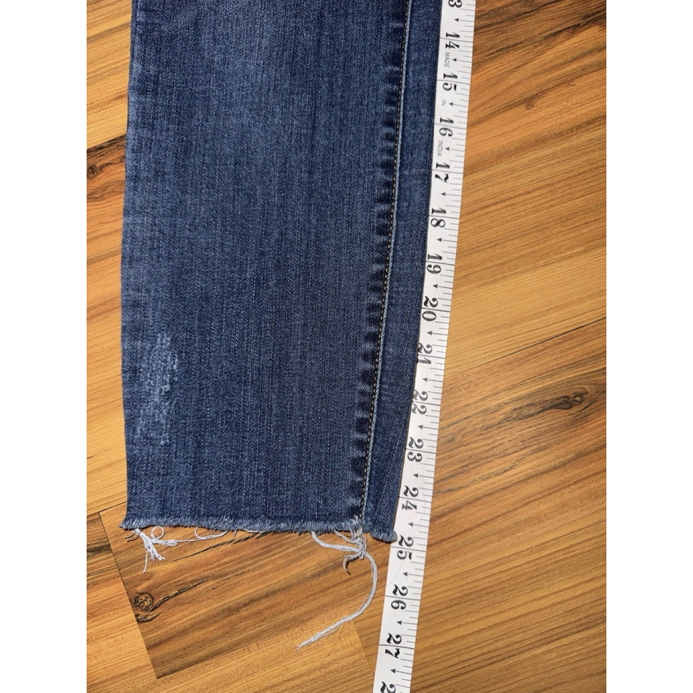 Judy Blue Relaxed Fit Jeans 3/26 Dark Wash Cropped Raw Hem Stretch - Picture 9 of 11